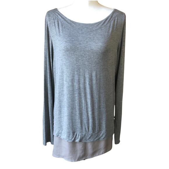 Revolve Heather long sleeve gray layered Top - Picture 1 of 6